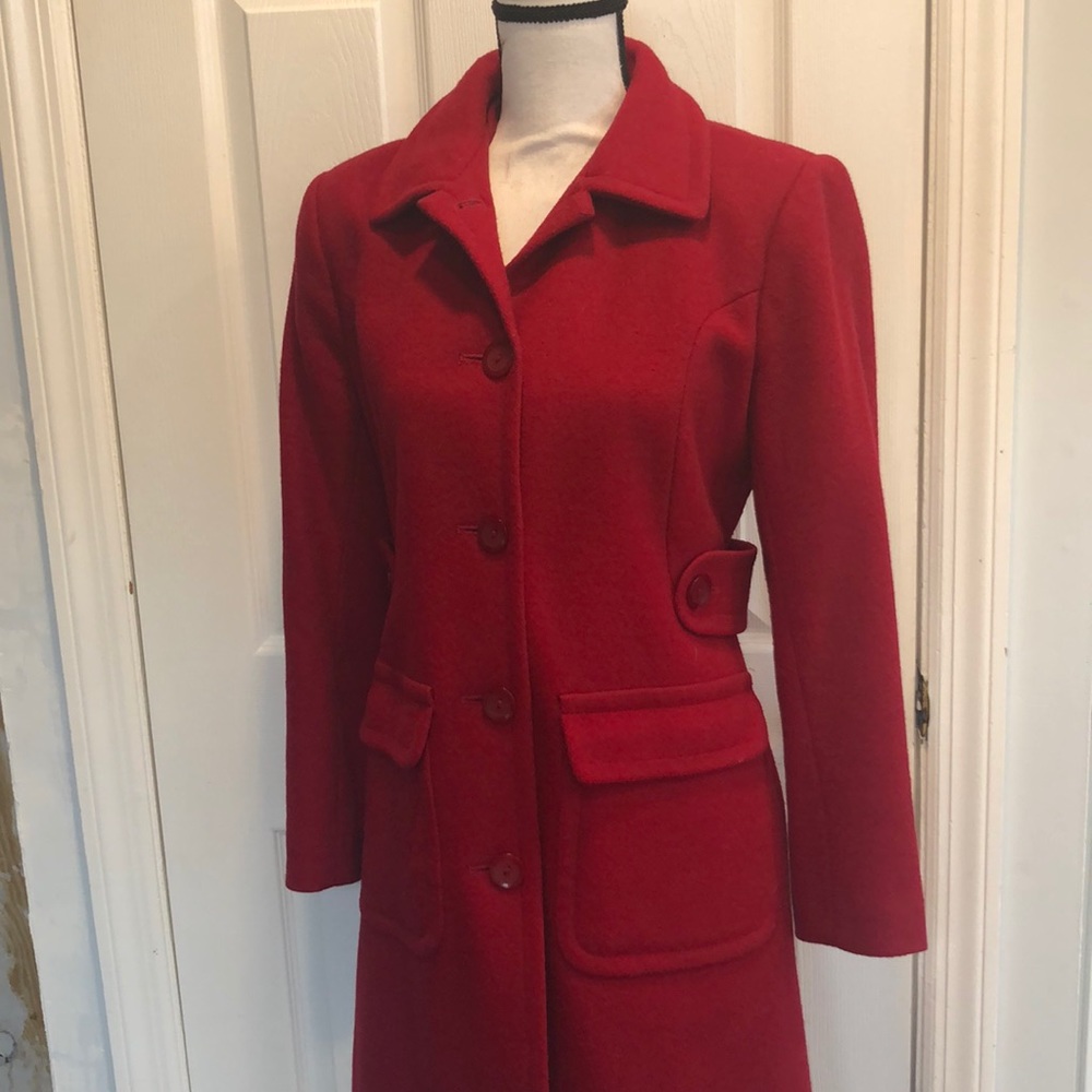 Moda International Classic Coat in daring Red
